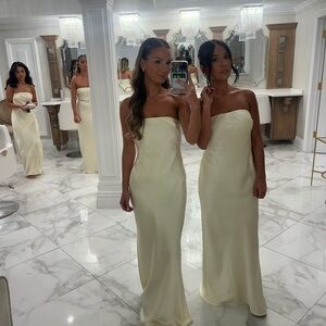 Bec & Bridge yellow Strapless Maxi Dress